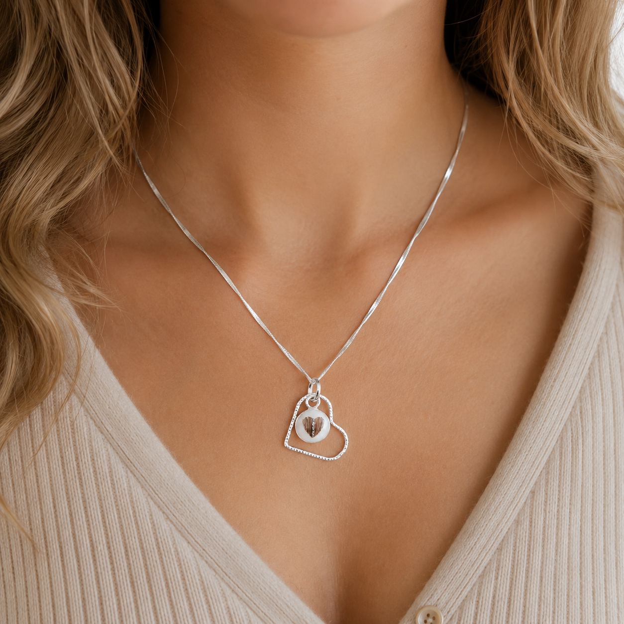 Pendentif coeur diamanté