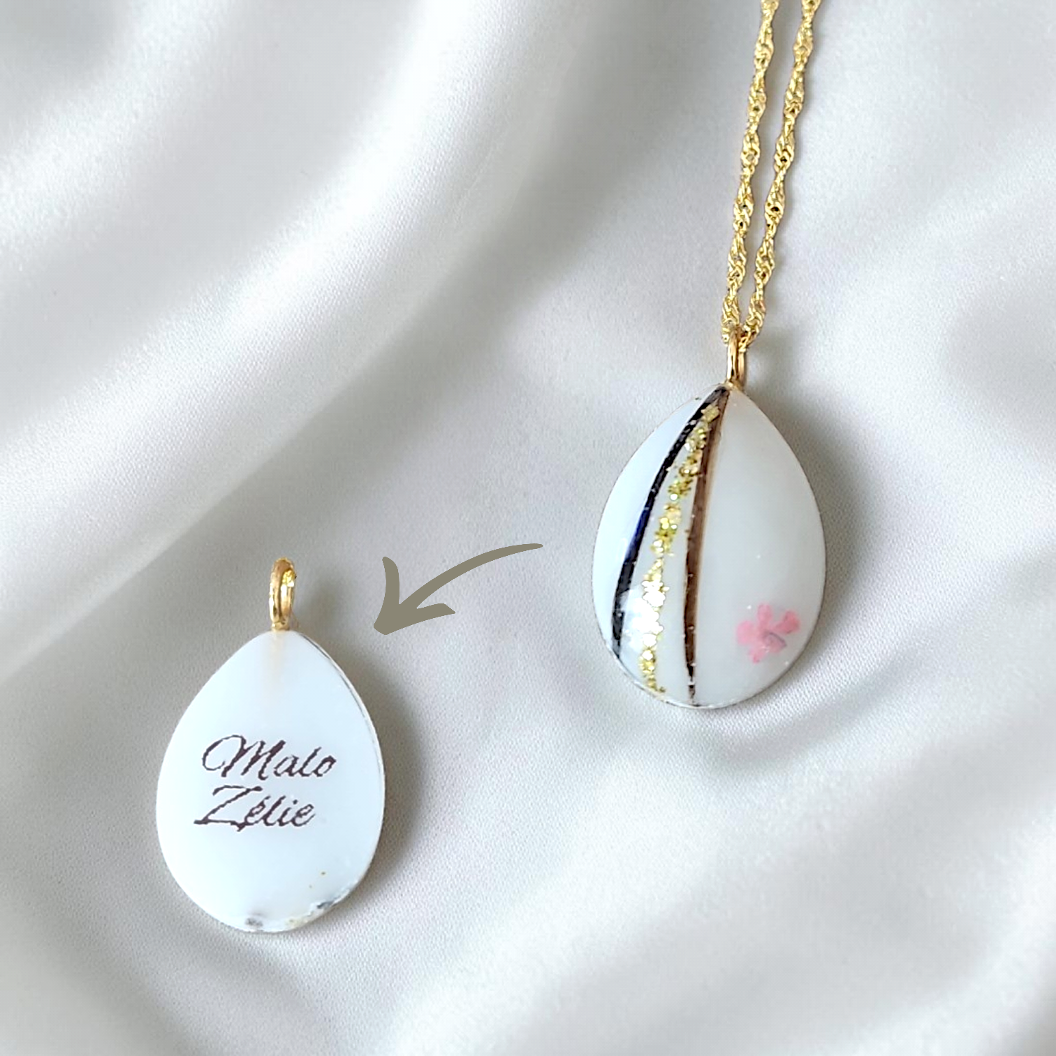 Pendentif Goutte - Cheveux naturels