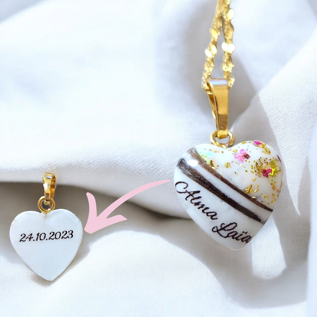 Pendentif Cœur - Cheveux naturels