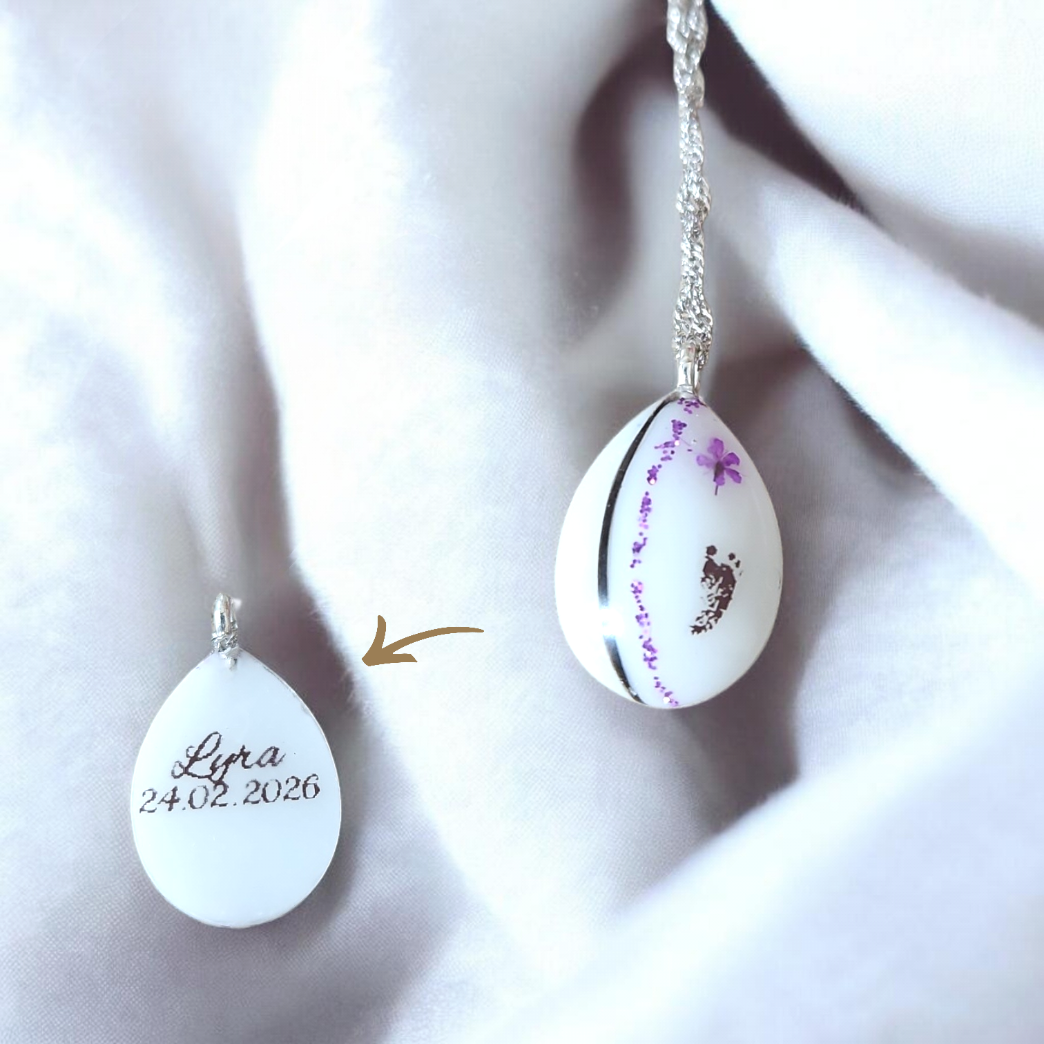 Pendentif Goutte - Cheveux naturels