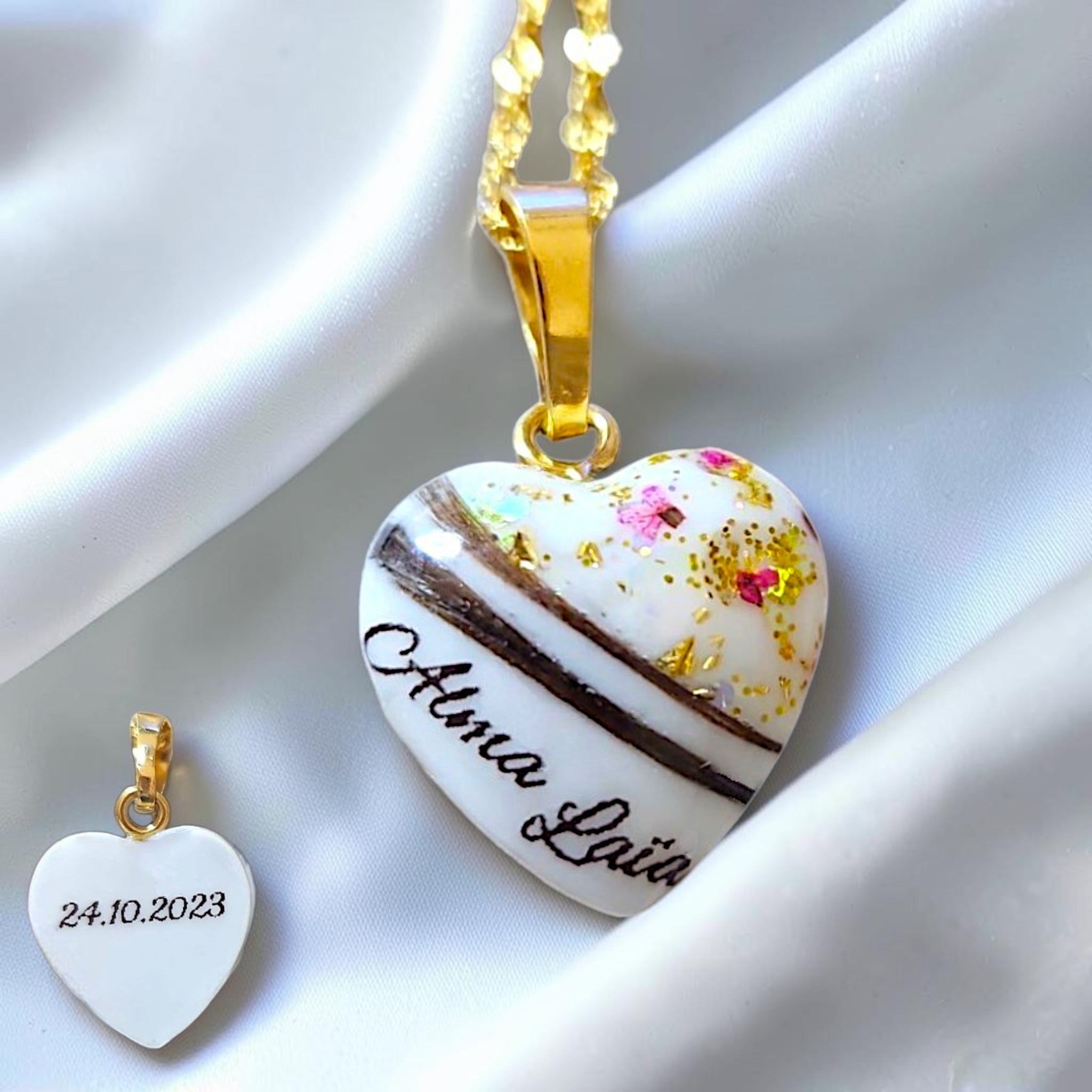 Pendentif Cœur - Cheveux naturels