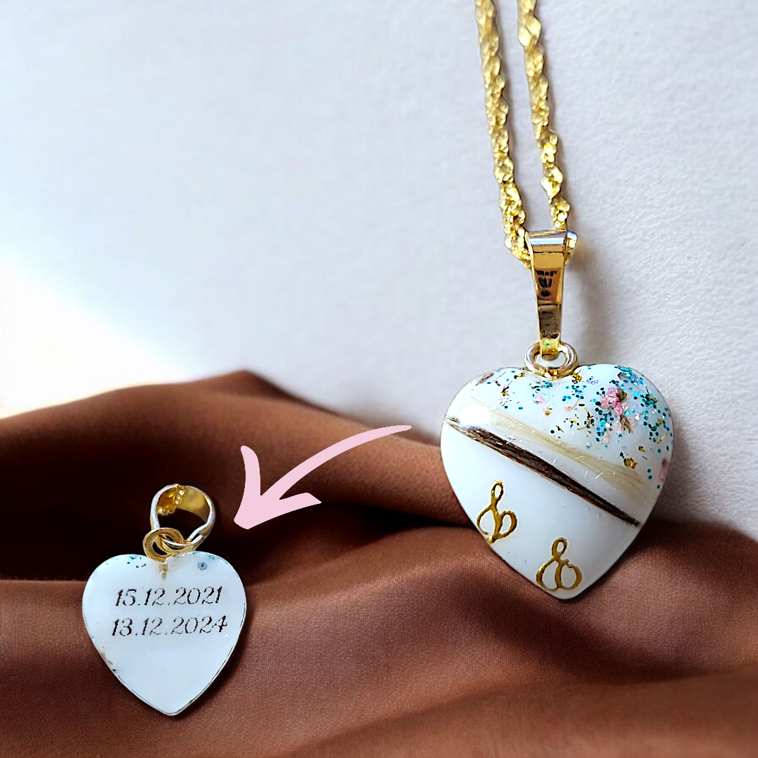 Pendentif Cœur - Cheveux naturels