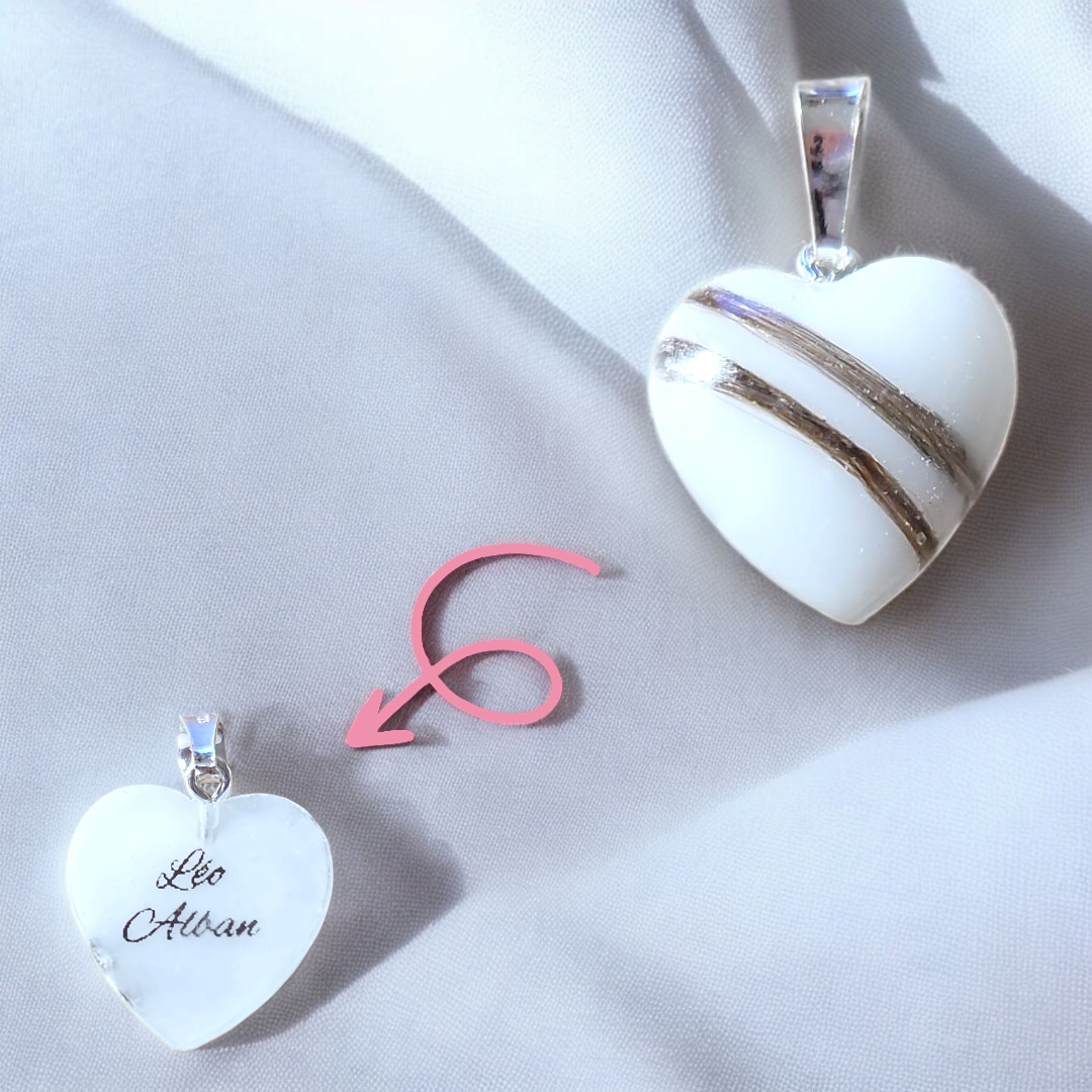 Pendentif Cœur - Cheveux naturels